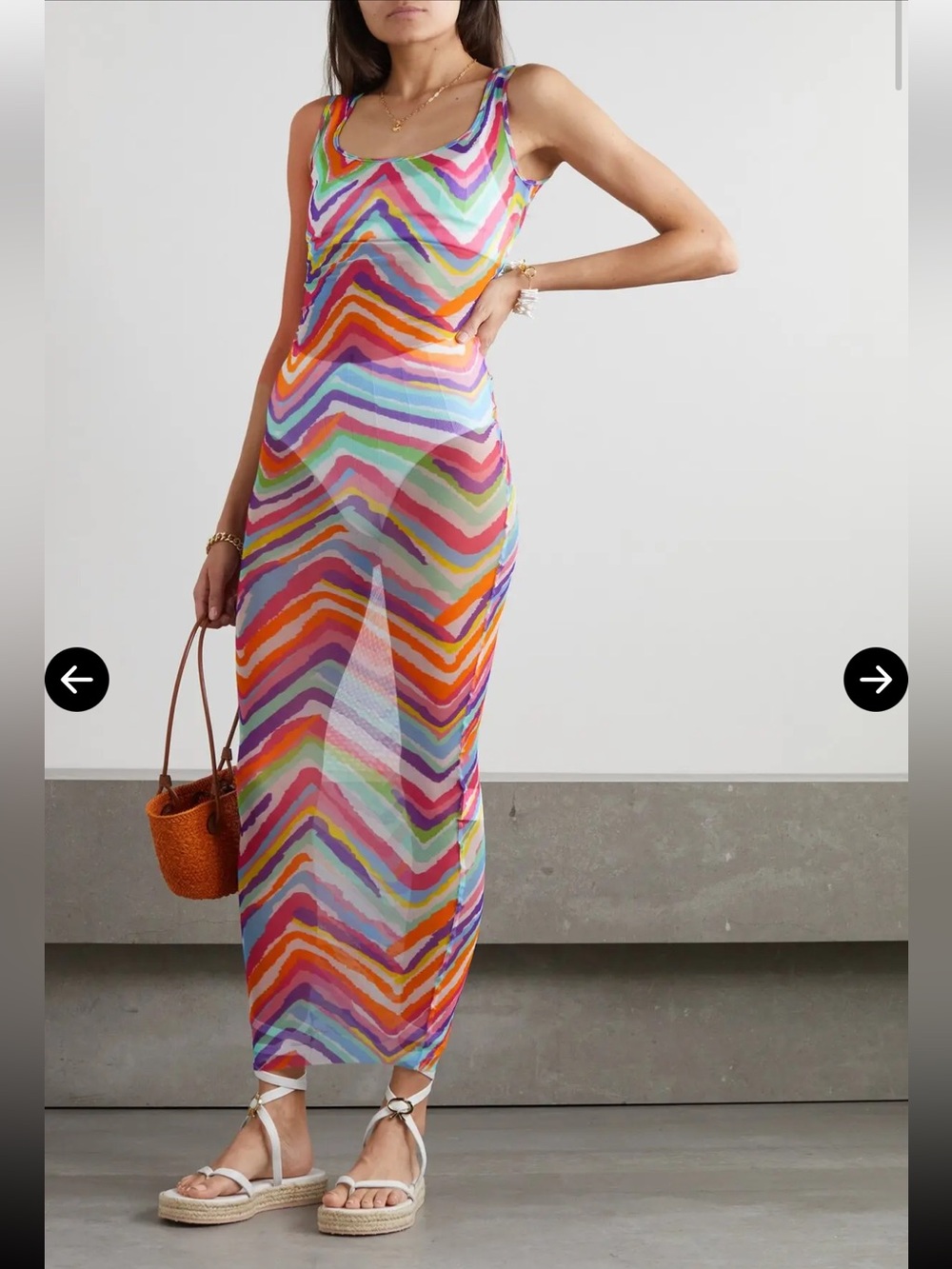 MISSONI - Cutout printed mesh maxi dress coverup